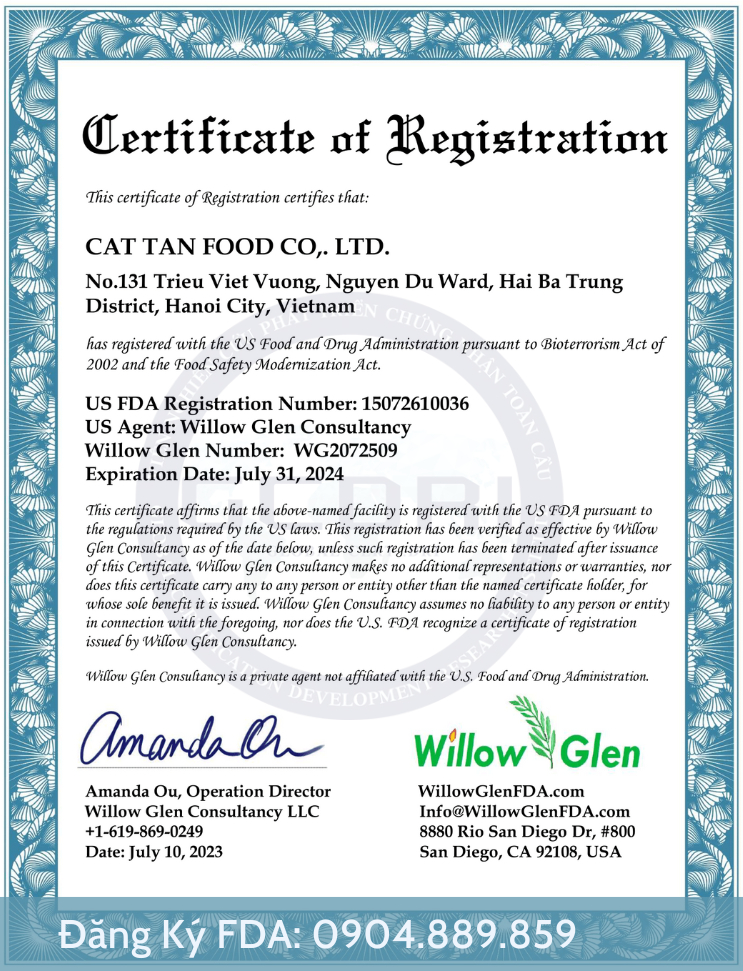 Dịch vụ chứng nhận FDA thủ tục nhanh chóng, uy tín tại GCDRI Dịch vụ chứng nhận FDA thủ tục nhanh chóng, uy tín tại GCDRI