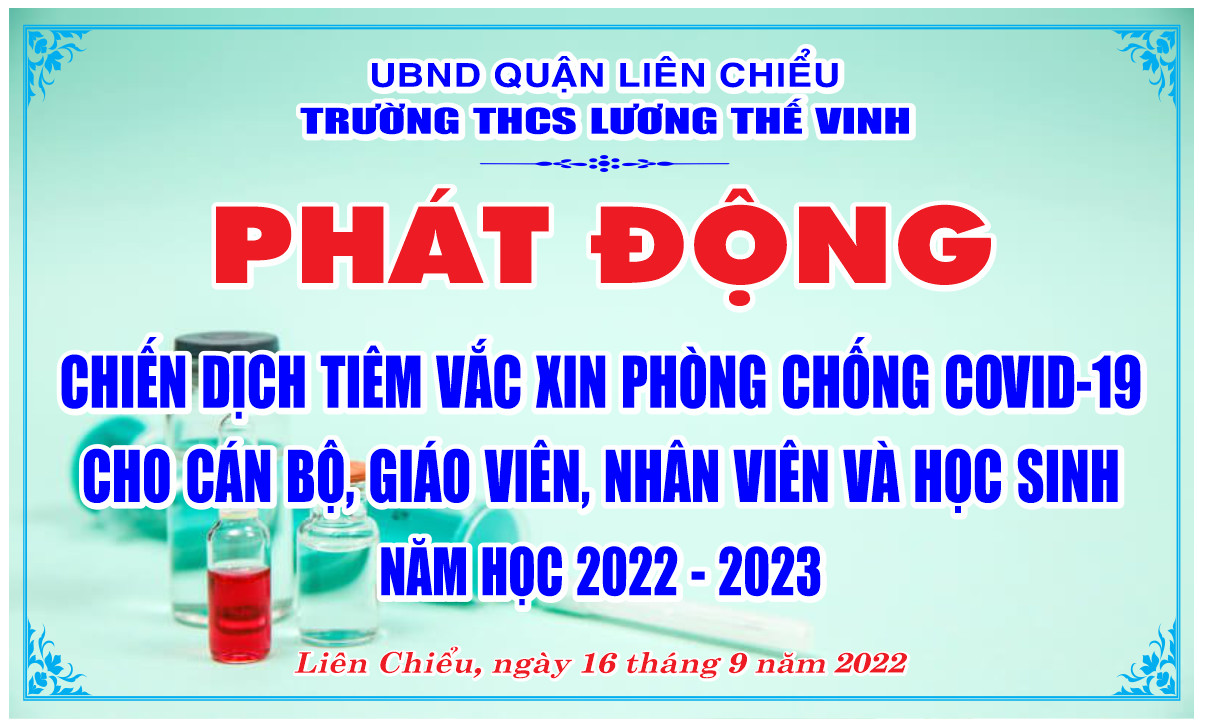 Trường THCS Lương thế Vinh tổ chức phát động tiêm Vắc xin phòng, chống Covid-19 cho CB,GV,NV và HS